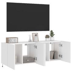 Greatstore 2 db fehér falra szerelhető TV-szekrény LED-ekkel 60x35x41 cm