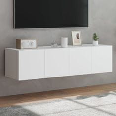 Greatstore 2 db fehér falra szerelhető TV-szekrény LED-ekkel 60x35x31 cm