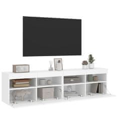Greatstore 2 db fehér falra szerelhető TV-szekrény LED-del 80 x 30 x 40 cm