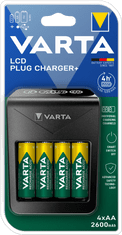 Varta lCD Plug Charger+ elemtöltő, 4x AA 2600 mAh elemmel (57687101461)