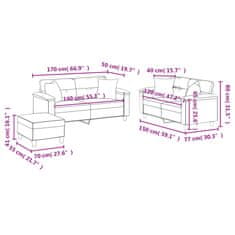 Vidaxl 3 részes krémszínű mikroszálas szövet ülőgarnitúra párnával 3202336