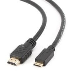 Gembird mini HDMI High speed (M) - HDMI (M) kábel, aranyozott csatlakozókkal, 1 m, fekete színű