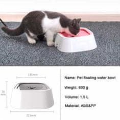 Netscroll Csúszásmentes itatótál kutya vagy macska számára, fröccsenésmentes, adagolt itatás, kiváló választás kutyák vagy macskák számára, NoSplashBowl