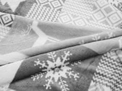 Elerheto otthon Szürke karácsonyi mikroplüss takaró, 200x230 cm