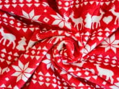 Elerheto otthon Piros karácsonyi mikroplüss pléd SZARVAS ÉS HÓPEHELY, 180x200 cm