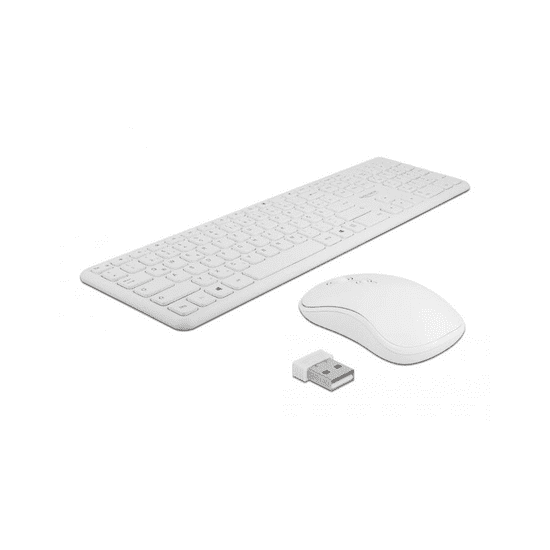 DELOCK USB Tastatur und Maus Set 2,4 GHz kabellos weiß (12703)