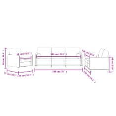 Vidaxl 3 részes világosszürke bársony ülőgarnitúra párnákkal 3201954