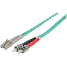 Intellinet 751001 száloptikás kábel 2 M ST LC OM3 Türkizkék (751001)