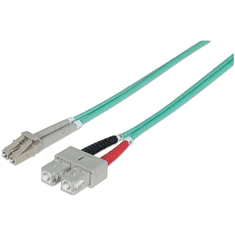 Intellinet 750158 száloptikás kábel 2 M LC SC OM3 Türkizkék (750158)