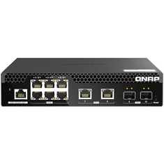 QNAP QSW-M2106R-2S2T hálózati kapcsoló Vezérelt L2 10G Ethernet (100/1000/10000) 1U Fekete (QSW-M2106R-2S2T)