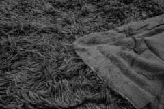 Elerheto otthon Szőrös fekete takaró 160x200 cm