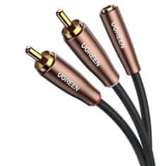 Ugreen Ugreen audiokábel 3.5 mm mini jack (female) - 2RCA (male) 3m barna (AV198 60987)