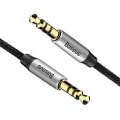 BASEUS Baseus Yiven M30 sztereó audiokábel AUX 3,5 mm-es férfi mini jack 1m ezüst/fekete (CAM30-BS1)