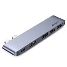 Ugreen HUB Ugreen 60559 2x USB-C / USB-C PD / HDMI 4K 30 Hz / 3x USB 3.0 MacBook Pro / Air-hez