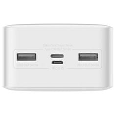 BASEUS Baseus Bipow Powerbank kijelzővel 30000mAh 15W fehér tengerentúli kiadás + USB - Micro USB kábel 0.25m fehér PPBD050202