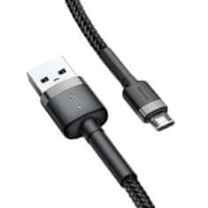 BASEUS Baseus Cafule nylon USB / micro USB QC3.0 2.4A kábel 0.5M fekete-szürke (CAMKLF-AG1)