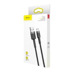 BASEUS Baseus Cafule nylon USB / micro USB QC3.0 2.4A kábel 0.5M fekete-szürke (CAMKLF-AG1)