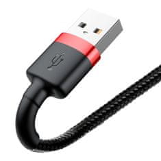 BASEUS Baseus Cafule nylon USB / Lightning QC3.0 2.4A 1M fekete/piros kábel (CALKLF-B19)