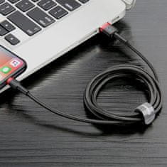 BASEUS Baseus Cafule nylon USB / Lightning QC3.0 2.4A 1M fekete/piros kábel (CALKLF-B19)