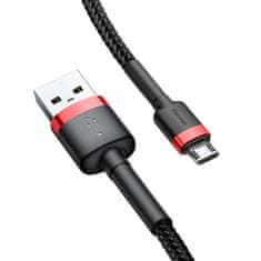 BASEUS Baseus Cafule nylon USB / micro USB kábel 1.5A 2M fekete-piros (CAMKLF-C91)