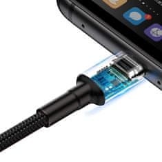 BASEUS Baseus Cafule USB-C SuperCharge 40W Quick Charge 3.0 QC 3.0 kábel 1m szürke-fekete (CATKLF-PG1)