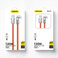 DUDAO Szögletes kábel USB - USB C 120W 180° forgatás Dudao 120W 1m - narancssárga