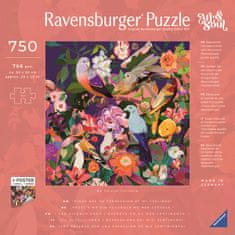 Ravensburger Puzzle Art & Soul: Színes madarak és virágok, 750 darab