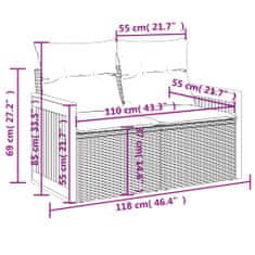 Vidaxl 11 részes fekete polyrattan kerti ülőgarnitúra párnákkal 3228099