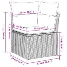 Vidaxl 11 részes fekete polyrattan kerti ülőgarnitúra párnákkal 3226363