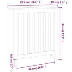 Greatstore viaszbarna tömör fenyőfa radiátorburkolat 79,5 x 19 x 84 cm