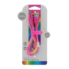 setty. kábel USB - Lightning 1,2 m 2,1A KNA-L-1.22.113 szivárvány (GSM171575)