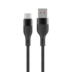 maXlife MXUC-07 kábel USB - USB-C 1,0 m 3A fekete nylon (OEM0101187)