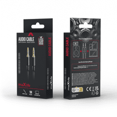 maXlife audiokábel jack 3,5 mm - jack 3,5 mm (mini) 1 m, fekete (OEM0002431)