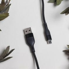 maXlife MXUC-07 kábel USB - microUSB 1,0 m 2,4A fekete nylon (OEM0101186)