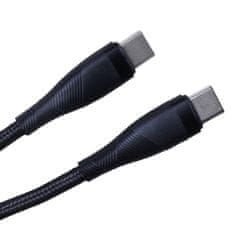 maXlife MXUC-08 kábel USB-C - USB-C 1,0 m 100 W fekete nylon (OEM0101190)