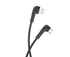 maXlife MXUC-09 ferde kábel USB - USB-C 1,0 m 3A fekete (OEM0101208)