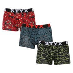 Styx 3PACK férfi boxeralsó art sport gumi több színben (3G12612) - méret L