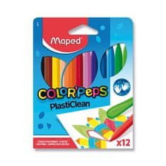 Color'Peps Plasticlean 12 színű, háromszög alakú műanyag pasztellkréta Color'Peps Plasticlean 12 szín, háromszög alakú