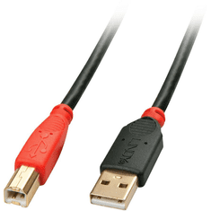 Lindy 42761 USB kábel 10 M USB 2.0 USB A USB B Fekete, Vörös (42761)