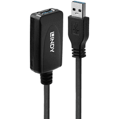 Lindy 43155 USB kábel 5 M USB 3.2 Gen 1 (3.1 Gen 1) USB A Fekete (43155)