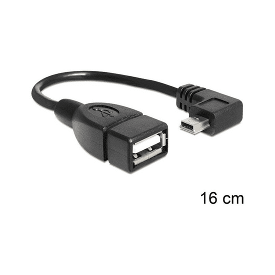 DELOCK USB Kabel A -> Mini-B Bu/St 0.16m 90° OTG sw (83245)