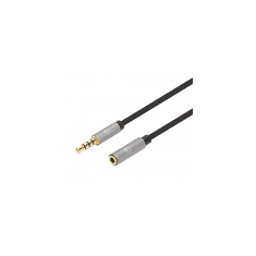 Manhattan 356022 audio kábel 1 M 3.5mm Fekete, Ezüst (356022)