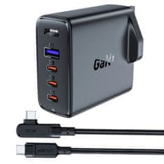 AceFast GaN UK 100WPD gyorstöltő 3x USB C 1x USB - fekete