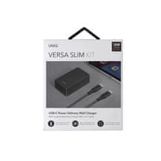 UNIQ Uniq Versa Slim LITHOS USB-C PD 18W hálózati töltő + kábel - fekete