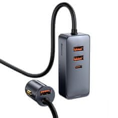 BASEUS Autótöltő 3x USB/USB-C 120W PPS Quick ChargePD szürke CCBT-B0G Baseus