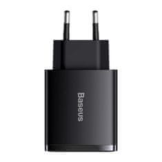 BASEUS Kompakt gyorstöltő 2x USB/USB-C 30W 3APD gyorstöltés fekete CCXJ-E01 Baseus