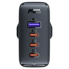AceFast GaN UK 100WPD gyorstöltő 3x USB C 1x USB - fekete