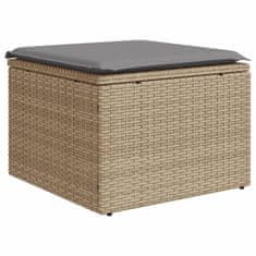 Greatstore bézs polyrattan kerti szék párnával 55 x 55 x 37 cm