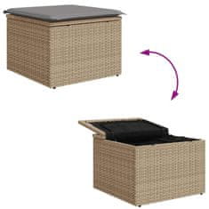 Greatstore bézs polyrattan kerti szék párnával 55 x 55 x 37 cm