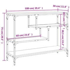 Vidaxl füstös tölgy színű szerelt fa tálalóasztal 100x30x75 cm 838915